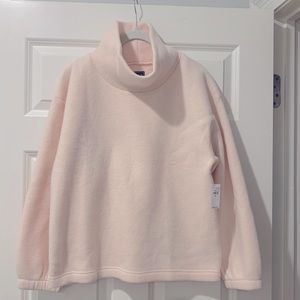 Gap Light Pink Fleece Turtleneck Sweatshirt